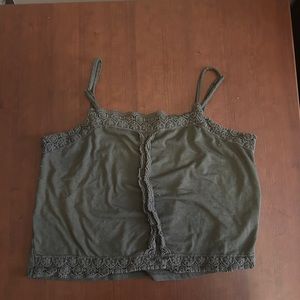 Olive green tank top/ crop top